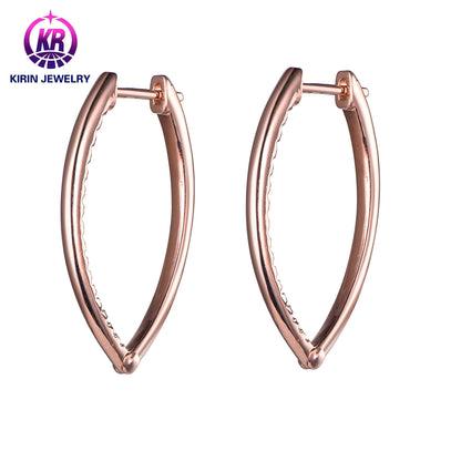 Fashion Jewelry 18K Gold Plated Personality Earrings Inside Mosaic Geometric Eye Big Hoop Earrings Women Kirin Jewelry