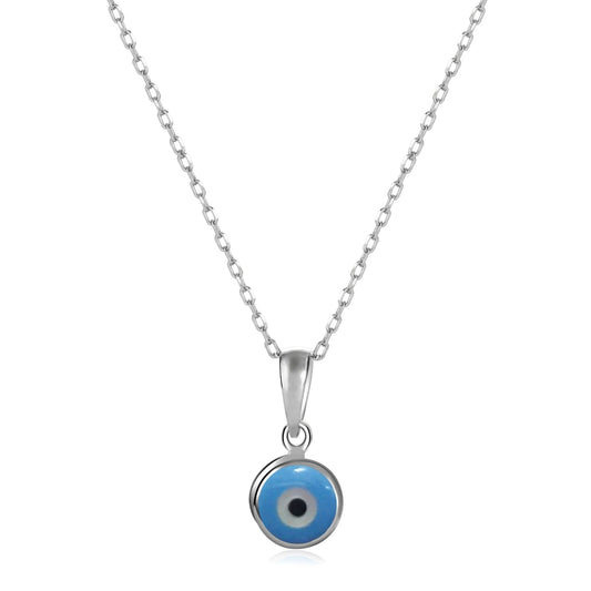 Fashion Jewelry Evil Eye Charm Necklace Eye Pendant Rhodium Plated 925 Sterling Silver Evil Eye Necklace Kirin Jewelry