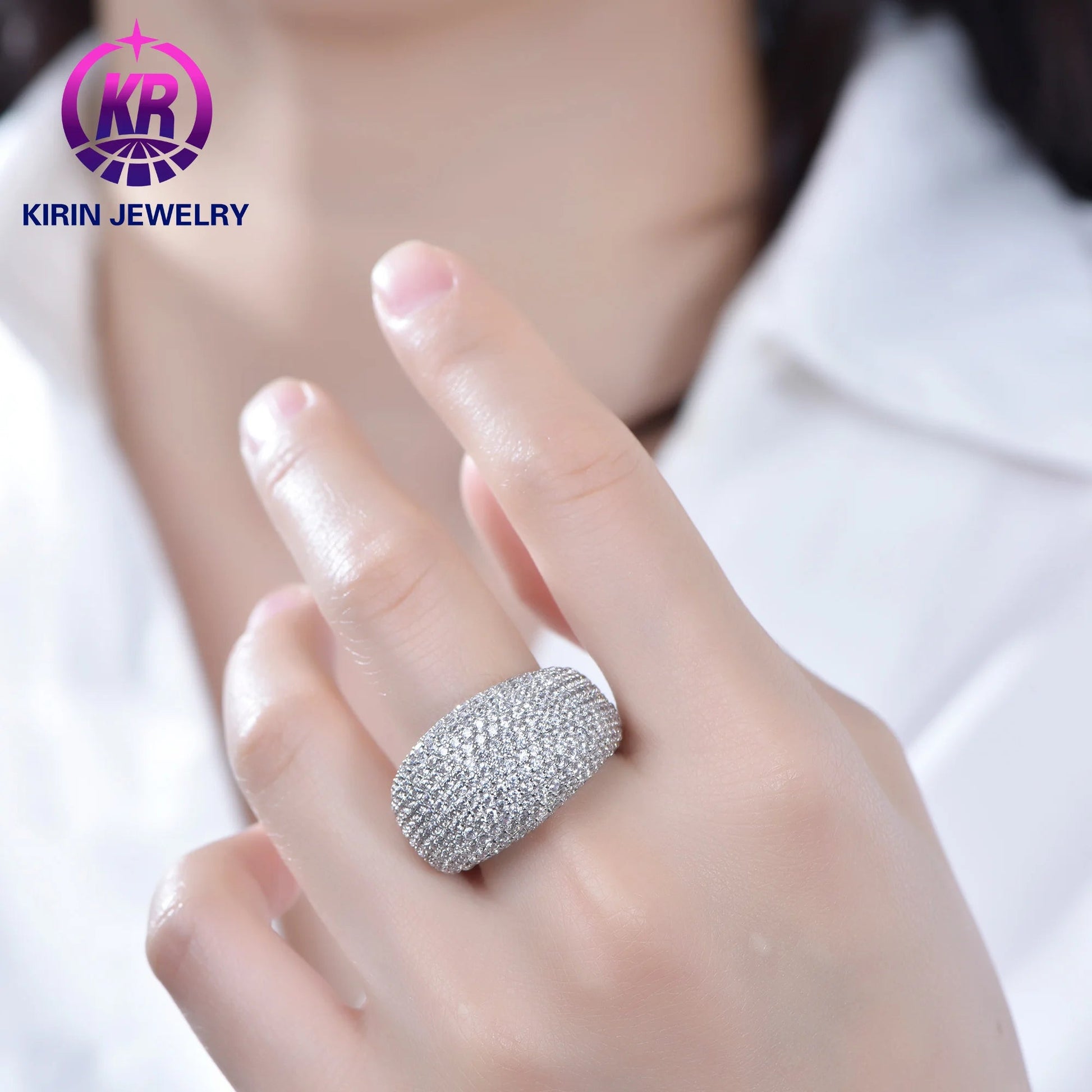 Fashion Jewelry Rings Luxury Silver Rings 925 Sterling Silver 3A White Cubic Zirconia Engagement Ring Jewelry Women Gifts Hot Sale Wholesale 925 Sterling Silver Ring Custom Charm Ring for Men Women Kirin Jewelry