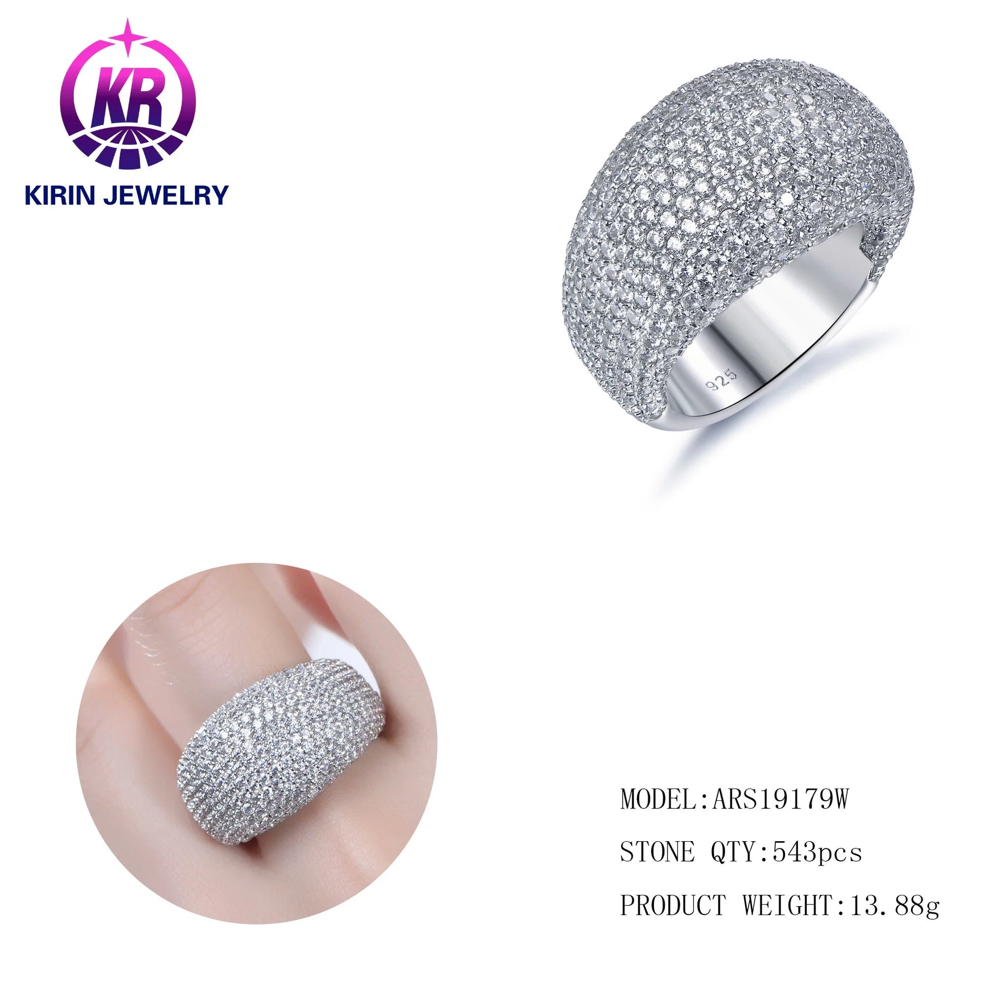 Fashion Jewelry Rings Luxury Silver Rings 925 Sterling Silver 3A White Cubic Zirconia Engagement Ring Jewelry Women Gifts Hot Sale Wholesale 925 Sterling Silver Ring Custom Charm Ring for Men Women Kirin Jewelry