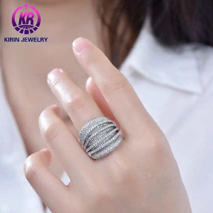 Fashion Jewelry Rings Wedding 925 Sterling Silver Engagement New Trendy Ring Set 3A Cubic Zirconia Diamond Rings for Women Kirin Jewelry