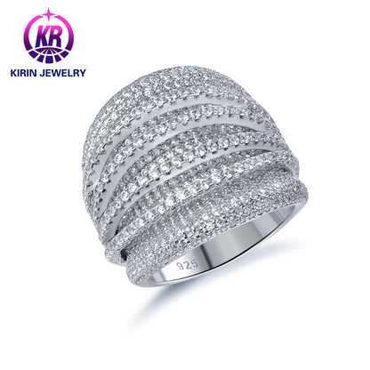 Fashion Jewelry Rings Wedding 925 Sterling Silver Engagement New Trendy Ring Set 3A Cubic Zirconia Diamond Rings for Women Kirin Jewelry