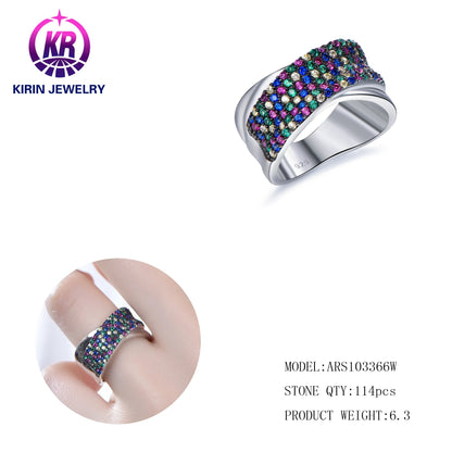 Fashion Jewelry Rings cheap 925 Sterling Silver Spinel Wedding Engagement New Trendy Ring Set Diamond Rings for Women Kirin Jewelry