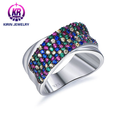 Fashion Jewelry Rings cheap 925 Sterling Silver Spinel Wedding Engagement New Trendy Ring Set Diamond Rings for Women Kirin Jewelry