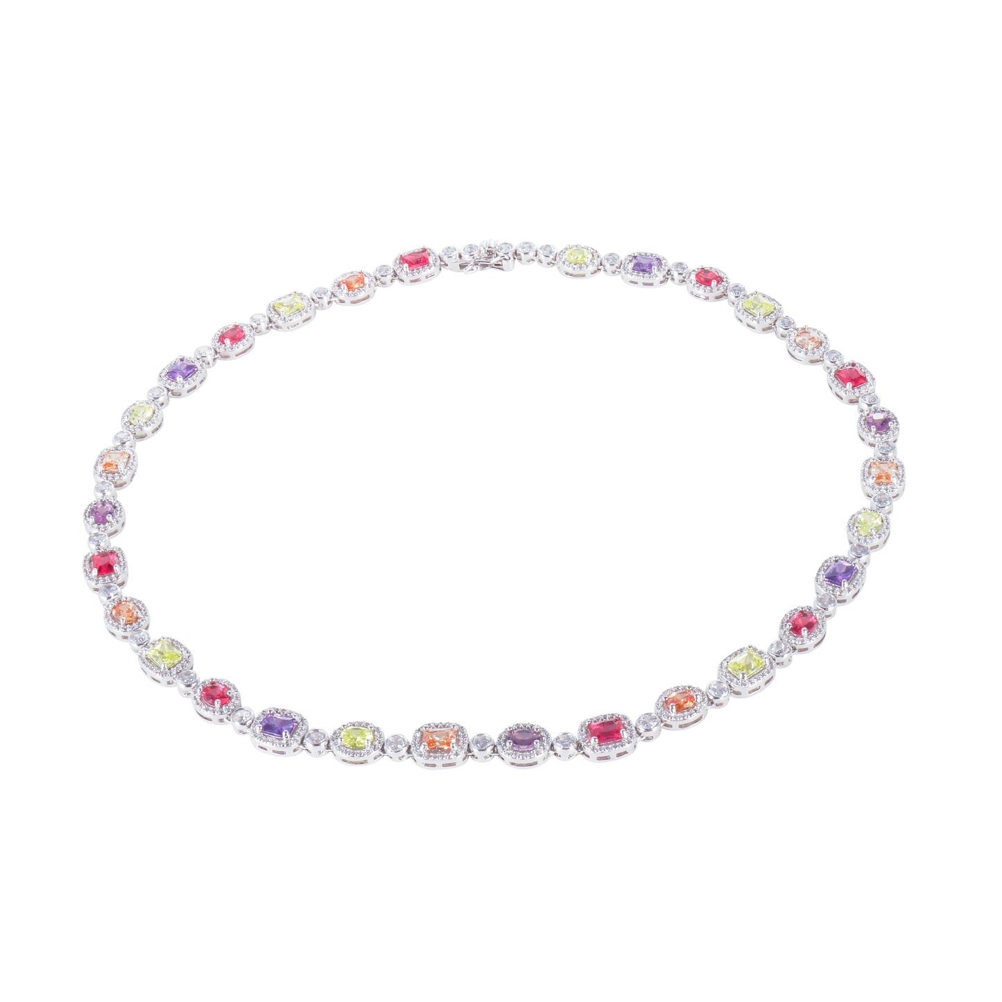 Fashion Jewelry Silver 925 Colorful Zirconia Diamond Bead Necklace For Women Kirin Jewelry