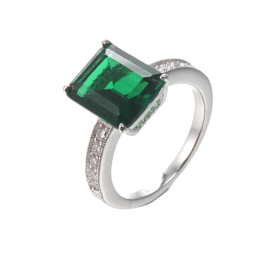 Fashion Jewelry emerald green stones 925 ring jewelry wholesale thailand Kirin Jewelry