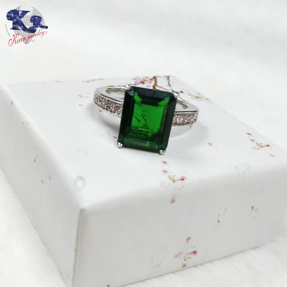 Fashion Jewelry emerald green stones 925 ring jewelry wholesale thailand Kirin Jewelry