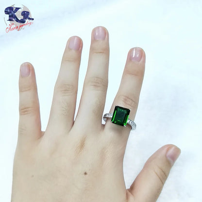 Fashion Jewelry emerald green stones 925 ring jewelry wholesale thailand Kirin Jewelry