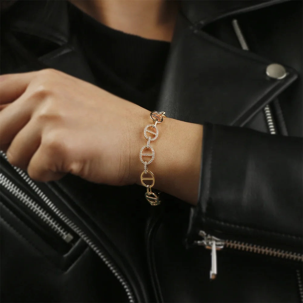Fashion Luxury Bracelet & Bangle Famous Brand Charm Bracelets 10K 14K 18K Gold Cuff Bangle Bracelet for women Kirin Jewelry