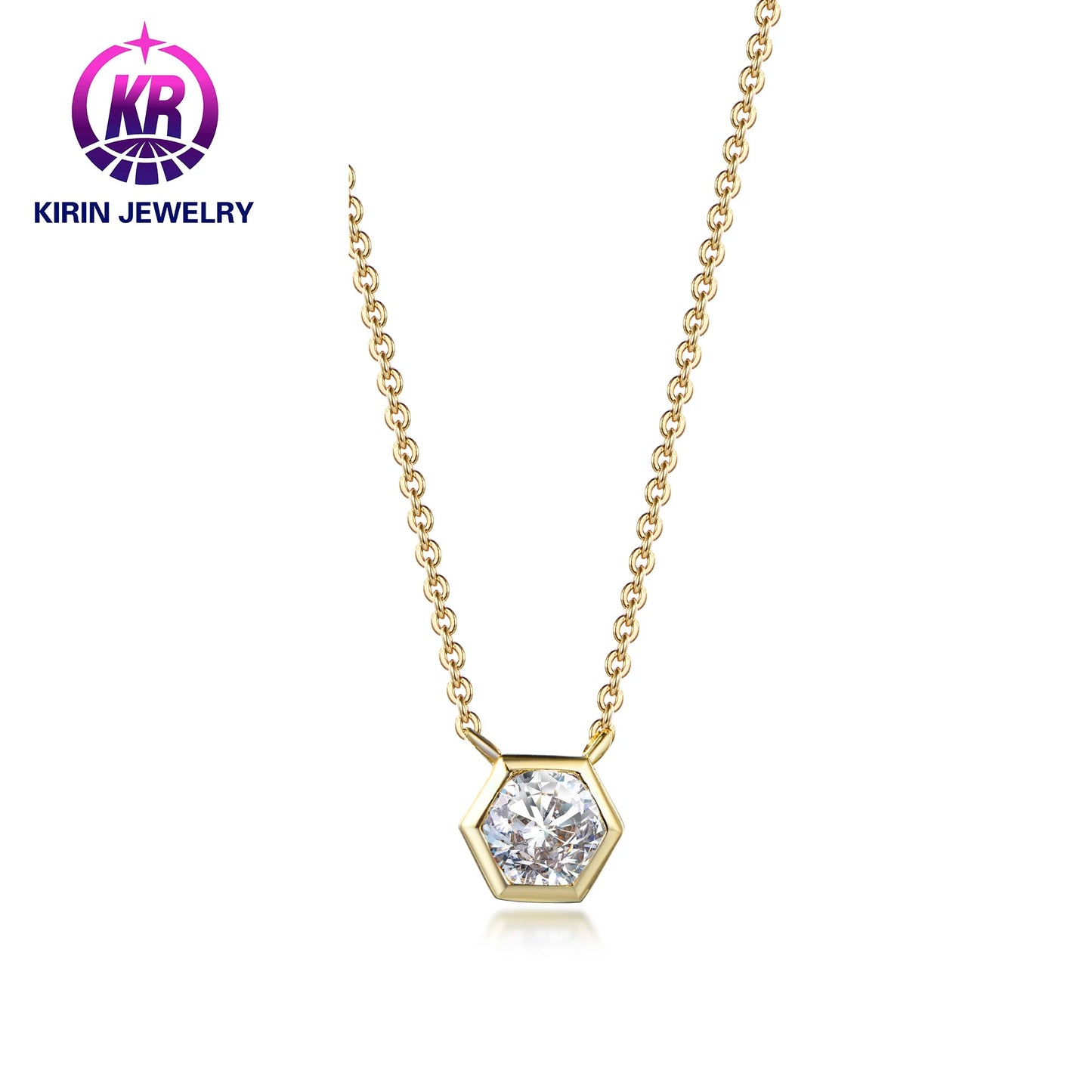 Fashion Minimalist Circular Pendant Necklace Popular Women Jewelry Oval Shape Zircon Necklace Kirin Jewelry