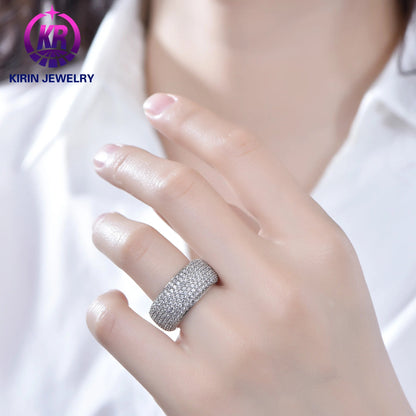 Fashion Selling Hiphop Luxury 925 Sterling Silver Unisex 3A Cubic Zirconia Diamond Wedding Engagement Ring Kirin Jewelry