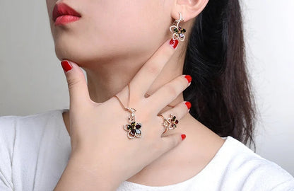 Fashion jewellery christmas wedding jewelry set african women jewelry sets bridal 925 sterling silver set earrings jewelry Kirin Jewelry