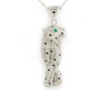 Fashion jewelry 925 sterling silver pendant CZ leopard pendant necklace Kirin Jewelry