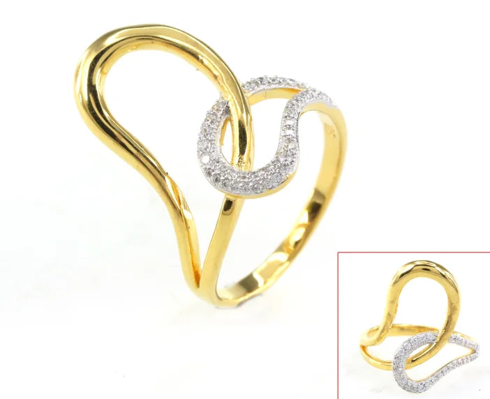 Fashion jewelry yellow gold cubic zirconia ring gold plated wedding ring gold 18k Kirin Jewelry