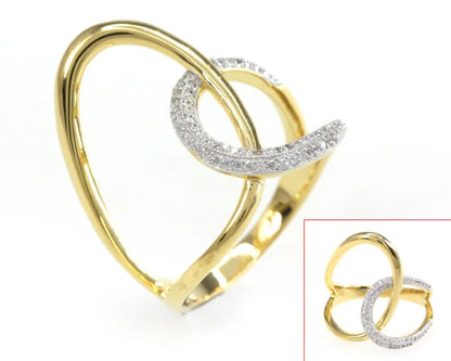 Fashion jewelry yellow gold cubic zirconia ring gold plated wedding ring gold 18k Kirin Jewelry