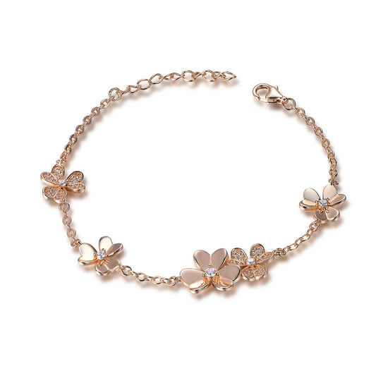 Fashion rose gold plated clover bracelets 925 sterling silver bracelet jewelry Kirin Jewelry