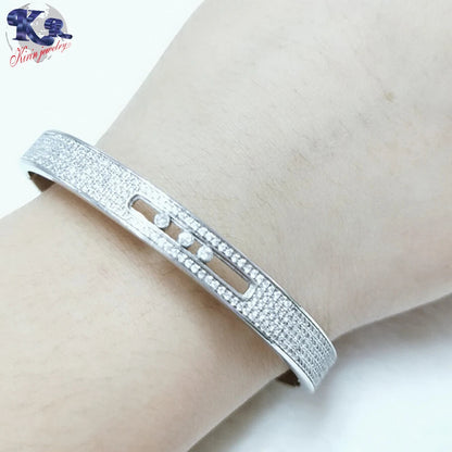 Fashion wholesale silver jewelry zircon 925 sterling silver bangles women jewelry bracelet charm elegant plated bracelet Kirin Jewelry