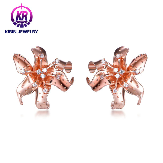 Fashion women's jewelry geometric petal earrings minimalist women's earrings Kirin Jewelry