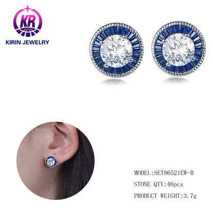 Fine Jewelry 925 Sterling Silver Round Cut Diamond Earrings White Gold Color Moissanite Diamond Stud Earrings For Women Kirin Jewelry