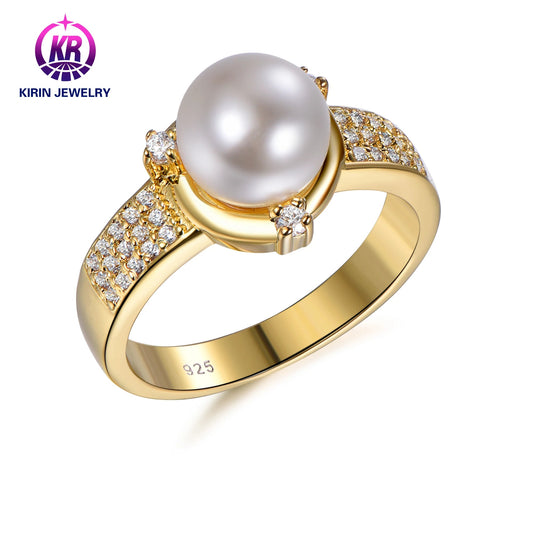 Genuine Pearl Jewelry Pearl Ring Designs Gold Rings With Diamonds 14K & 18K Gold Solid Gold Gemstone Ring For Women Kirin Jewelry