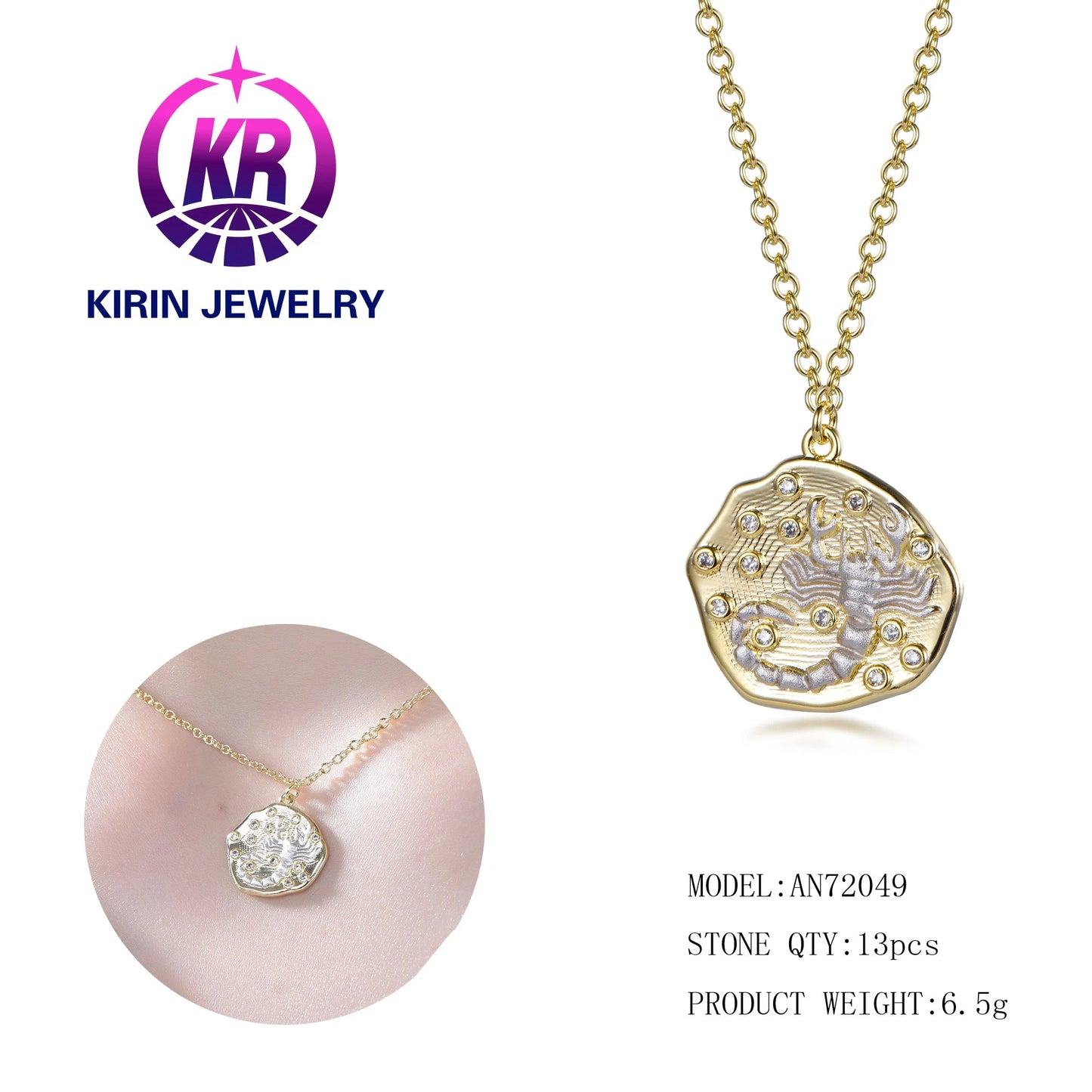 Gold Silver Rose Gold 12 Constellations Charm Stainless Steel Pendant DIY Bracelet Necklace Jewelry Making Kirin Jewelry