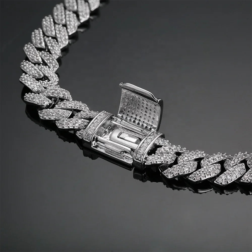 collana collar Wholesale Premium 14mm mens chain necklaces Colliers pour hommes custom necklaces men 18" diamond necklace men