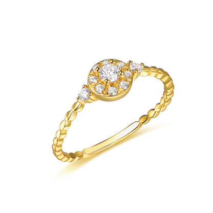 Handmade Jewelry Wedding Engagement 14 K Gold Ring Cubic Zirconia Diamond brass 14K Gold Plated Rings Kirin Jewelry