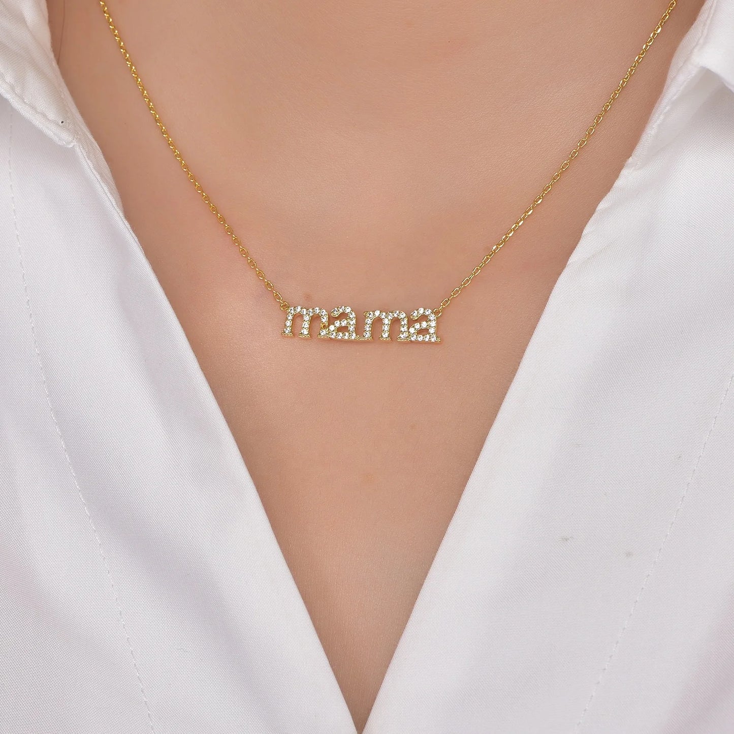 UK mama Necklace 18k Gold Silver 16" 18" Delicate Italian Snake Chain Necklace mama Necklace' Pendant