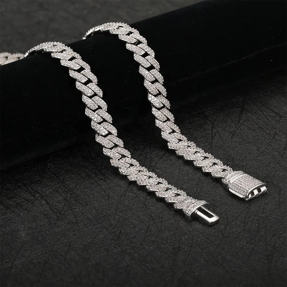collana collar Wholesale Premium 14mm mens chain necklaces Colliers pour hommes custom necklaces men 18" diamond necklace men
