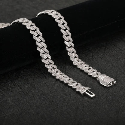 collana collar Wholesale Premium 14mm mens chain necklaces Colliers pour hommes custom necklaces men 18" diamond necklace men