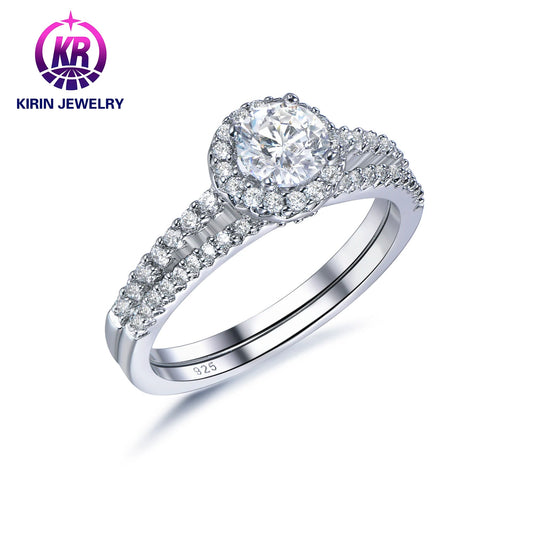 High Quality Big Cubic 925 Sterling Silver Ring Stylish Engagement Wedding Rings Trendy Women's Round Kirin Jewelry