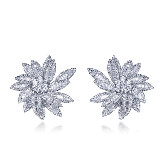 High Quality moissanite earrings studs Jewelry sterling silver 925 earrings Rhodium Plating Flower Jewelry Earrings clover earring wholesale Kirin Jewelry