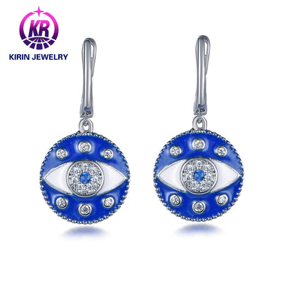 High quality stud earrings fadeless 925 Sterling Silver Devil's Eye earrings women's jewelry Kirin Jewelry