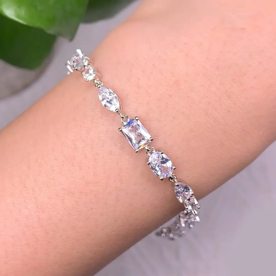 Hot Sale 5A Cubic Zirconia CZ Tennis Chain Bracelet Classic Shiny Crystal Tennis Bracelet for Women Kirin Jewelry