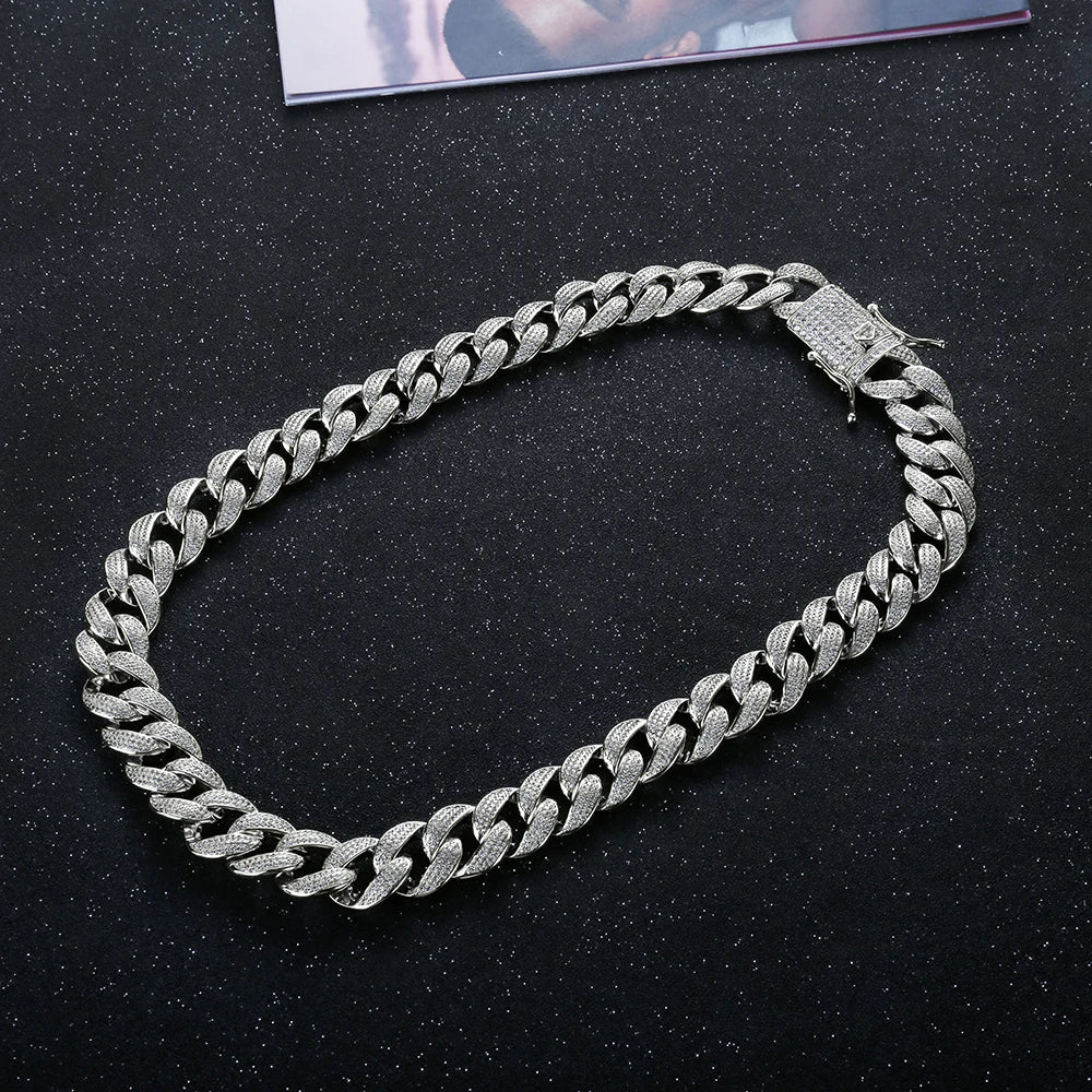 Hot Sale Cuba Chain chain Diamond Kolye Fashion Trend Hip Hop Kolye Erkek 925 Sterling Silver Erkek Kolye Kirin Jewelry