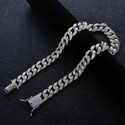 Hot Sale Cuba Chain chain Diamond Kolye Fashion Trend Hip Hop Kolye Erkek 925 Sterling Silver Erkek Kolye Kirin Jewelry