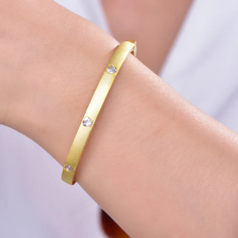 Hot Sale New Design Jewelry Gold Plated Women Fashion Accessory 925 Sterling Silver Crystal Bracelet Bangle Kirin Jewelry