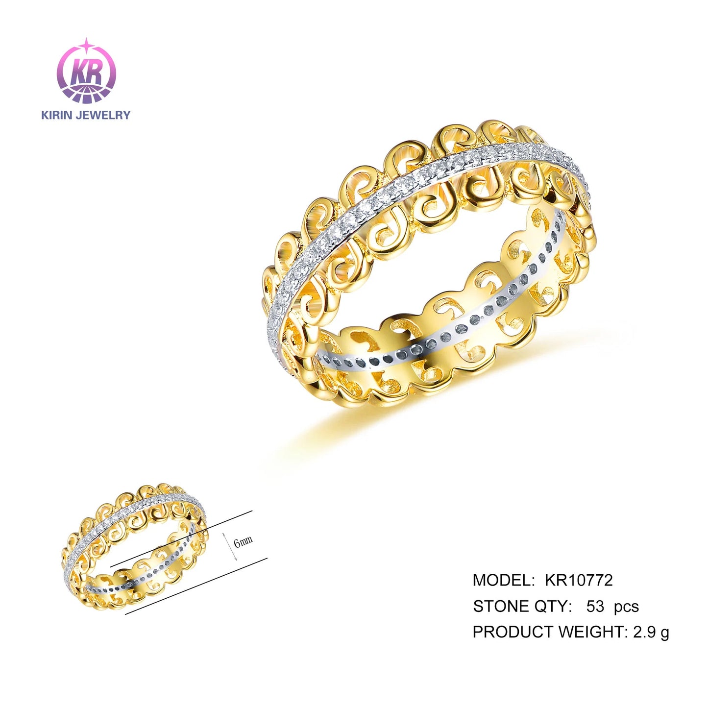 Hot Selling 14&18K Plated Jewelry Design Jewelry Gold Wedding Woman Man Ring Gold Wedding Fashion Woman Jewelry Ring Kirin Jewelry