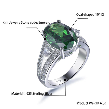 Hot sale custom fashion jewerly 925 sterling silver emerald ring jewelry wholesale for women diamond ring Kirin Jewelry