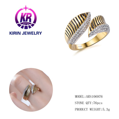 Hot sale unique sterling silver S925 & 18K Twisted Gold Plated Jewelry Steel Gift For Women Kirin Jewelry