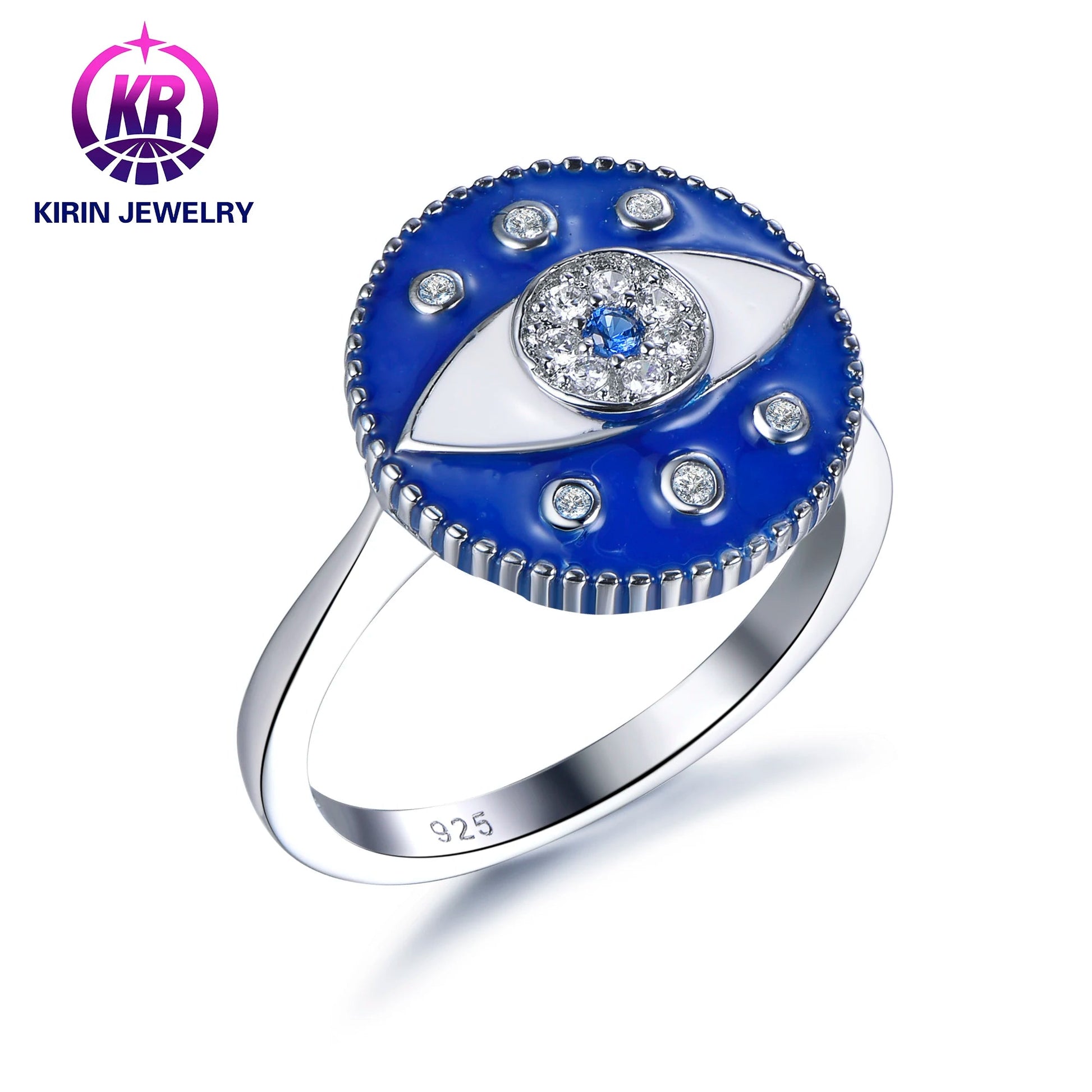 Hot selling fashion devil's eye ring 925 sterling silver jewelry ring for men and women casual engagement ring for couples Kirin Jewelry