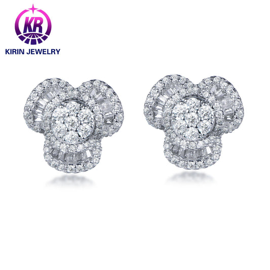 Jewelry Fashion 3A White Cubic Zirconia CZ diamond Stud Earring 925 Sterling Silver Earrings Jewelry Kirin Jewelry