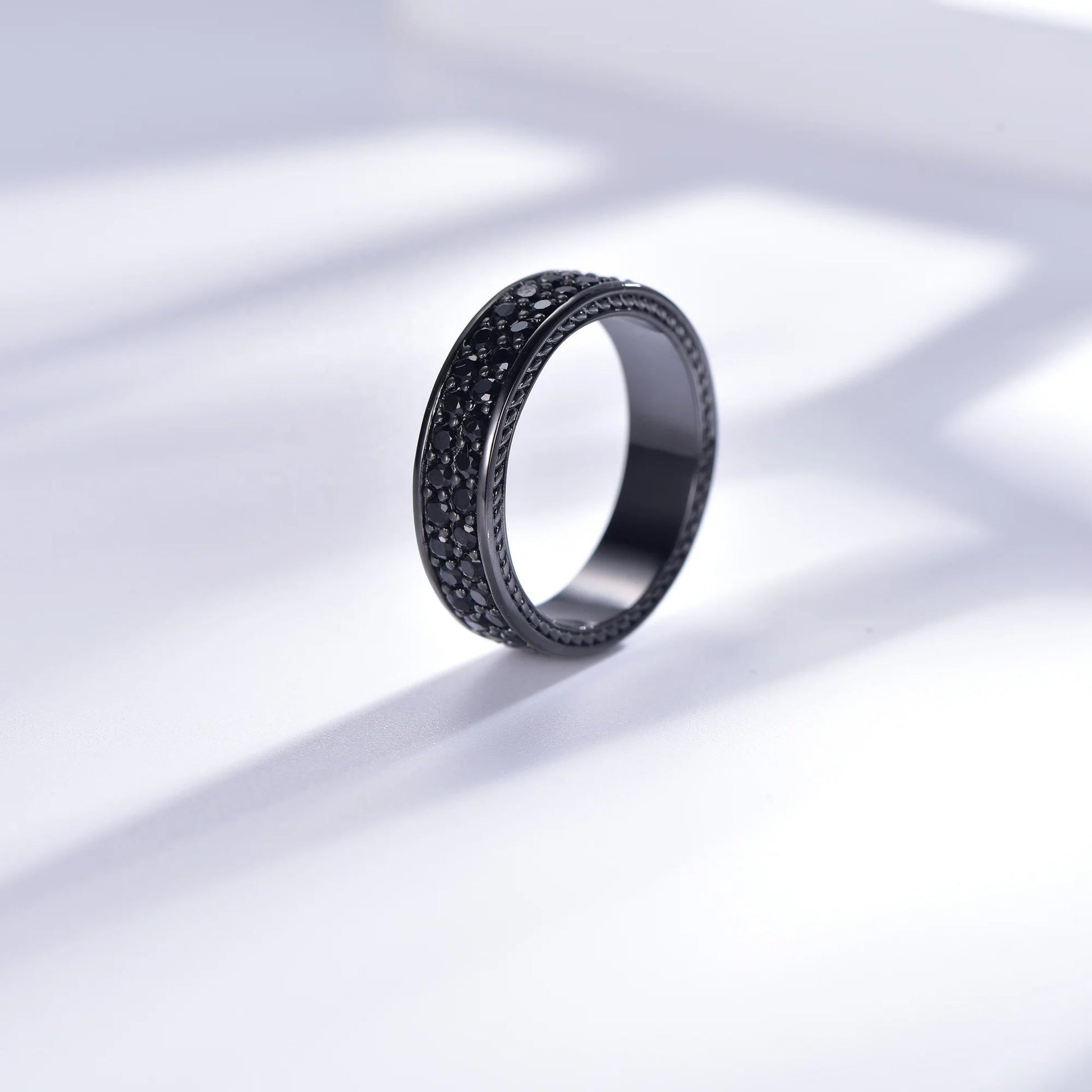 Kirin Jewelry 925 silver band ring black cz black plating ring fashion ring Kirin Jewelry