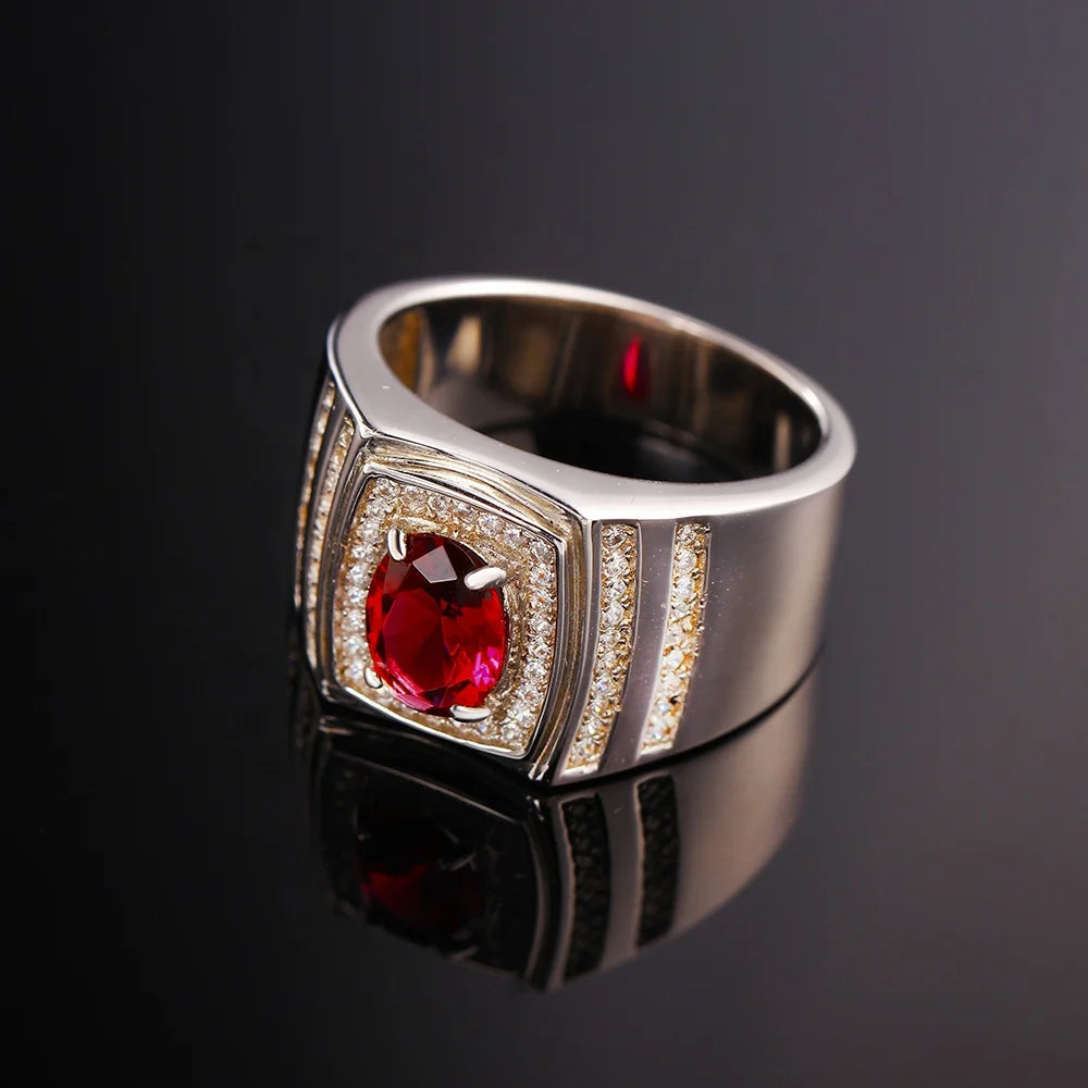 Kirin jewelry wholesale custom ring 925 silver rings wholesale fashion rings oval Ruby Ring Wedding Ring engagement rings for women Kirin Jewelry