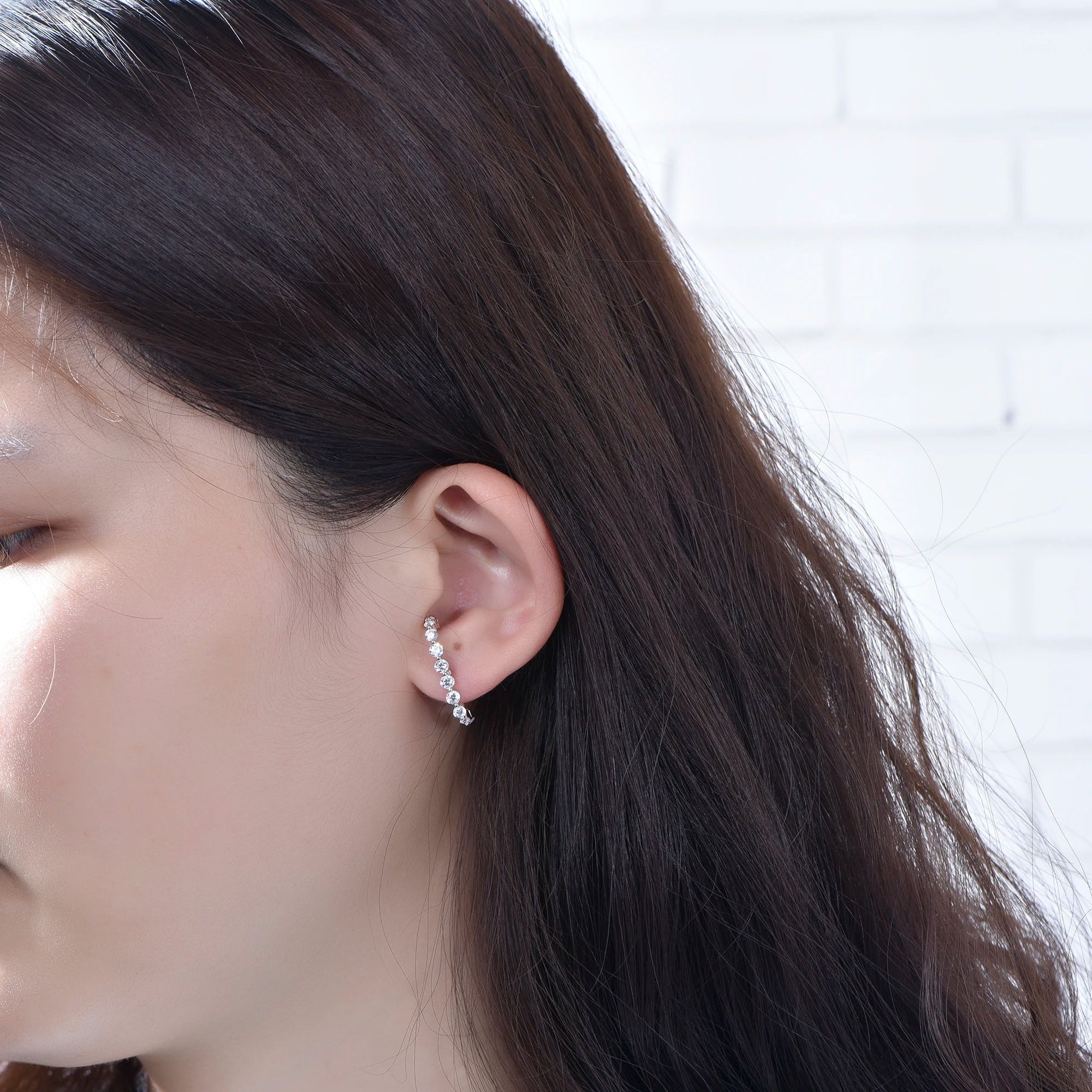 Korea S925 earring flash diamond tassel silver earrings high-end sense slim summer trendy designs long earrings for women Kirin Jewelry