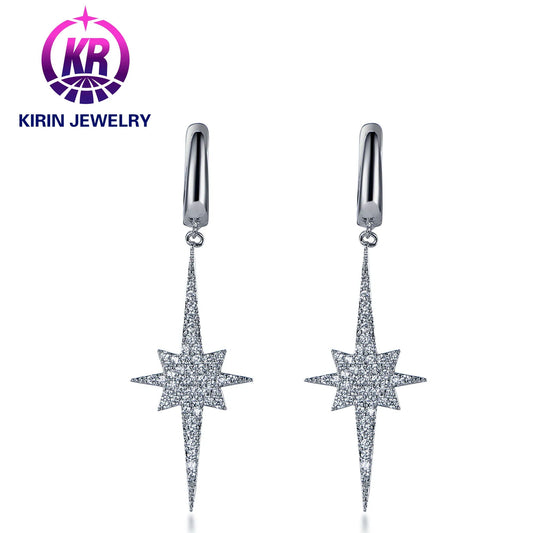 Light Luxury Silver Needle Inlaid Diamond 925 Sterling Silver High Grade Earring Temperament Earrings Fashion Commuter Earrings Kirin Jewelry