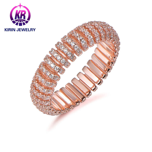 Luxury Classic Jewelry 3A White Cubic Zirconia Rose Gold Plated Diamond Ring For Men And Women Customizable Kirin Jewelry