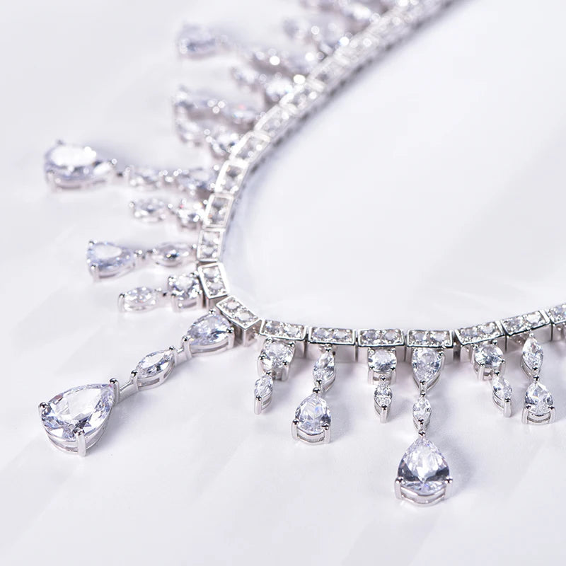 Luxury Designer Jewelry Diamond 925 Silver Rhodium Plated Bridal Choker Necklace Kirin Jewelry