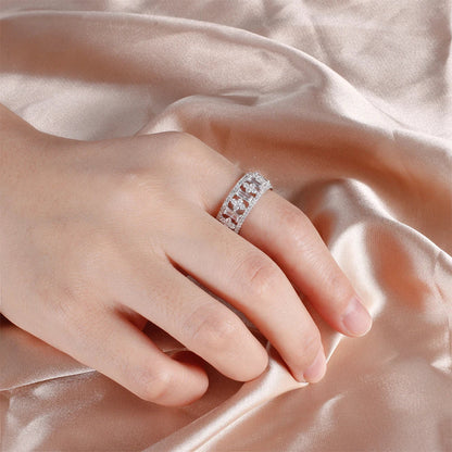 Minimalist Jewelry 925 Sterling Silver Rings Delicate Simple Design Geometric Cubic Zircon Crystal Rings Kirin Jewelry