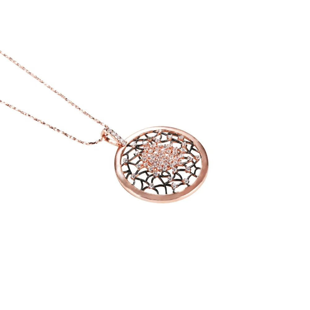 New 925 Sterling Silver Pendant Custom Vintage 925 Silver Diamond Pendant Necklace 18'' Inch Necklace Rose Gold Pendant Necklace Kirin Jewelry